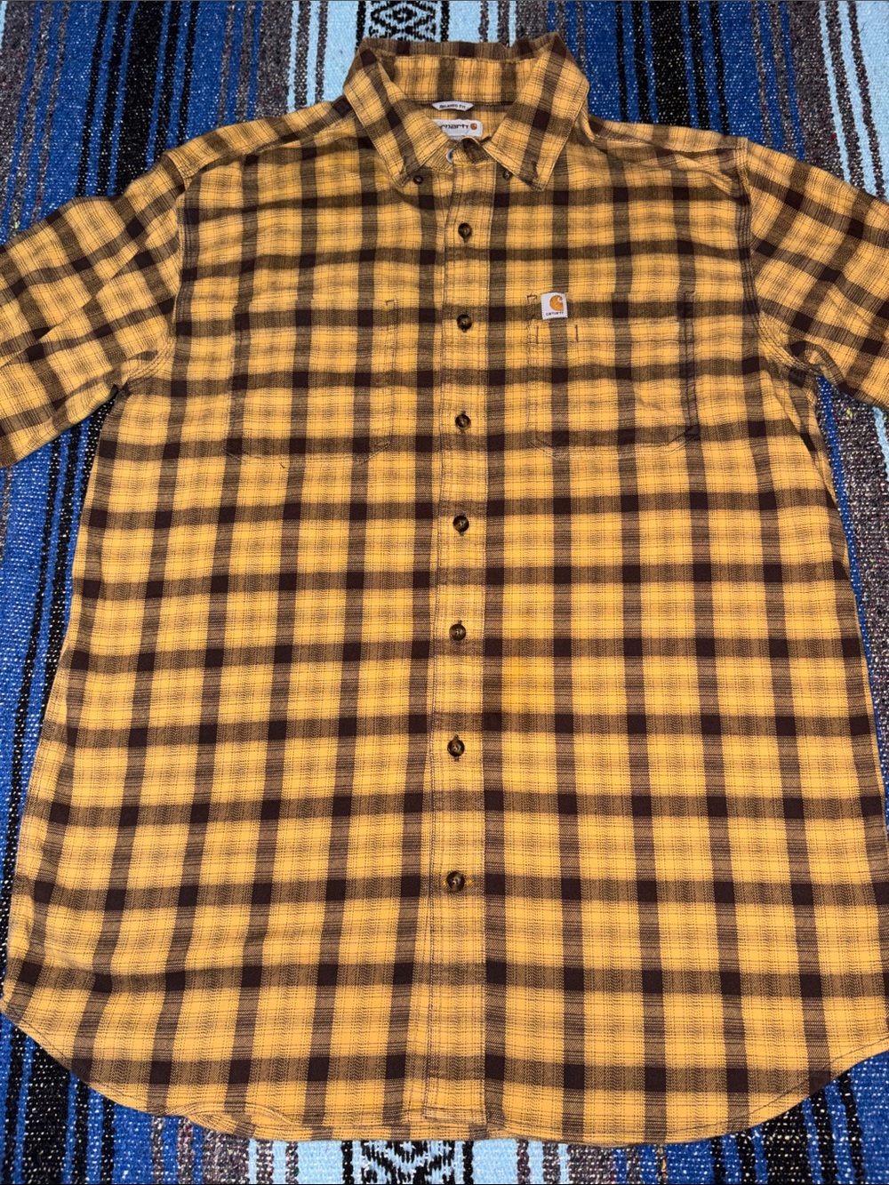 Carhartt Plaid Flannel Long Sleeve Button Down Workwear Shirt